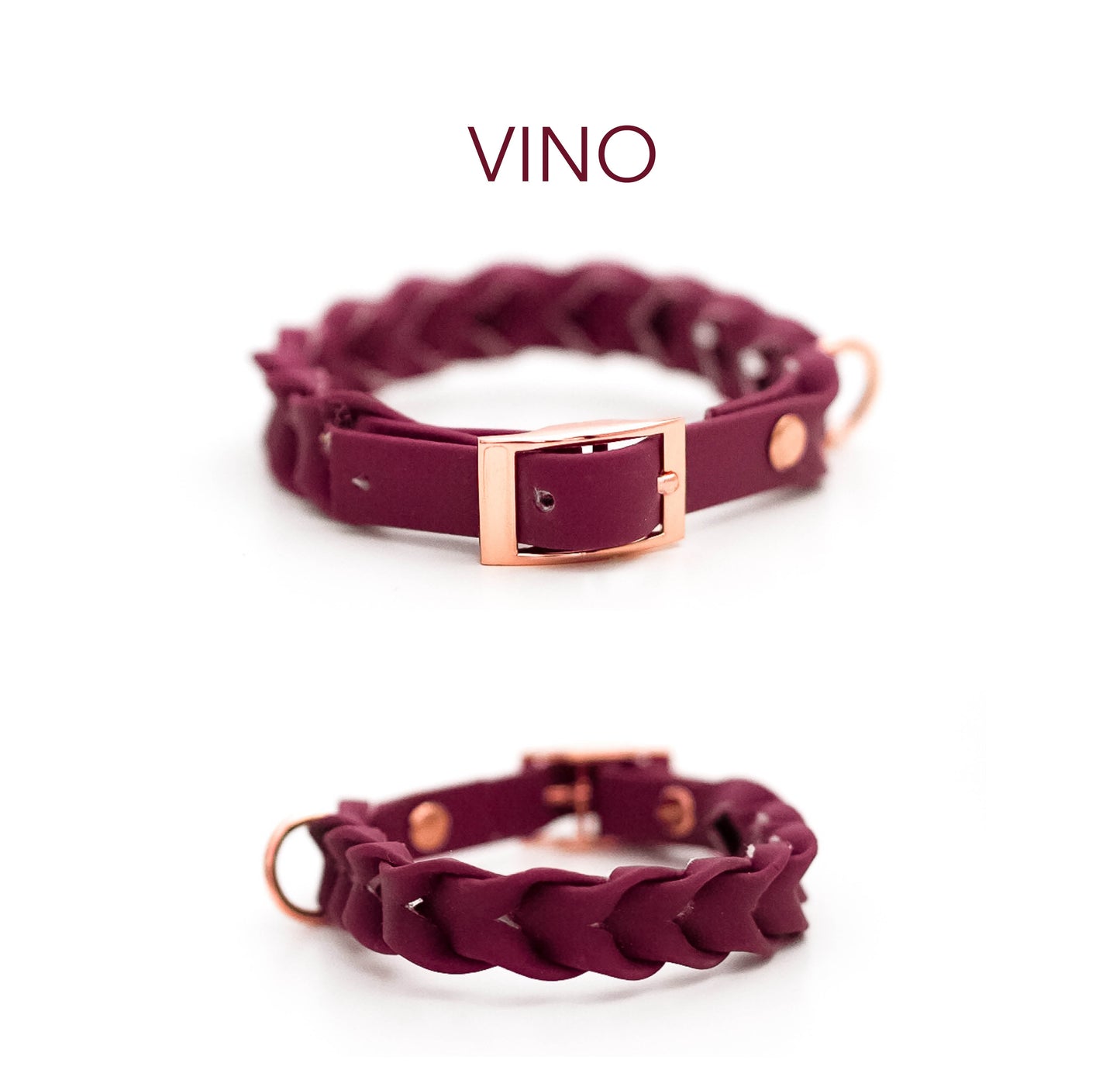 DIY Biothane® Halsband Ava: geflochten - Farbe weinrot