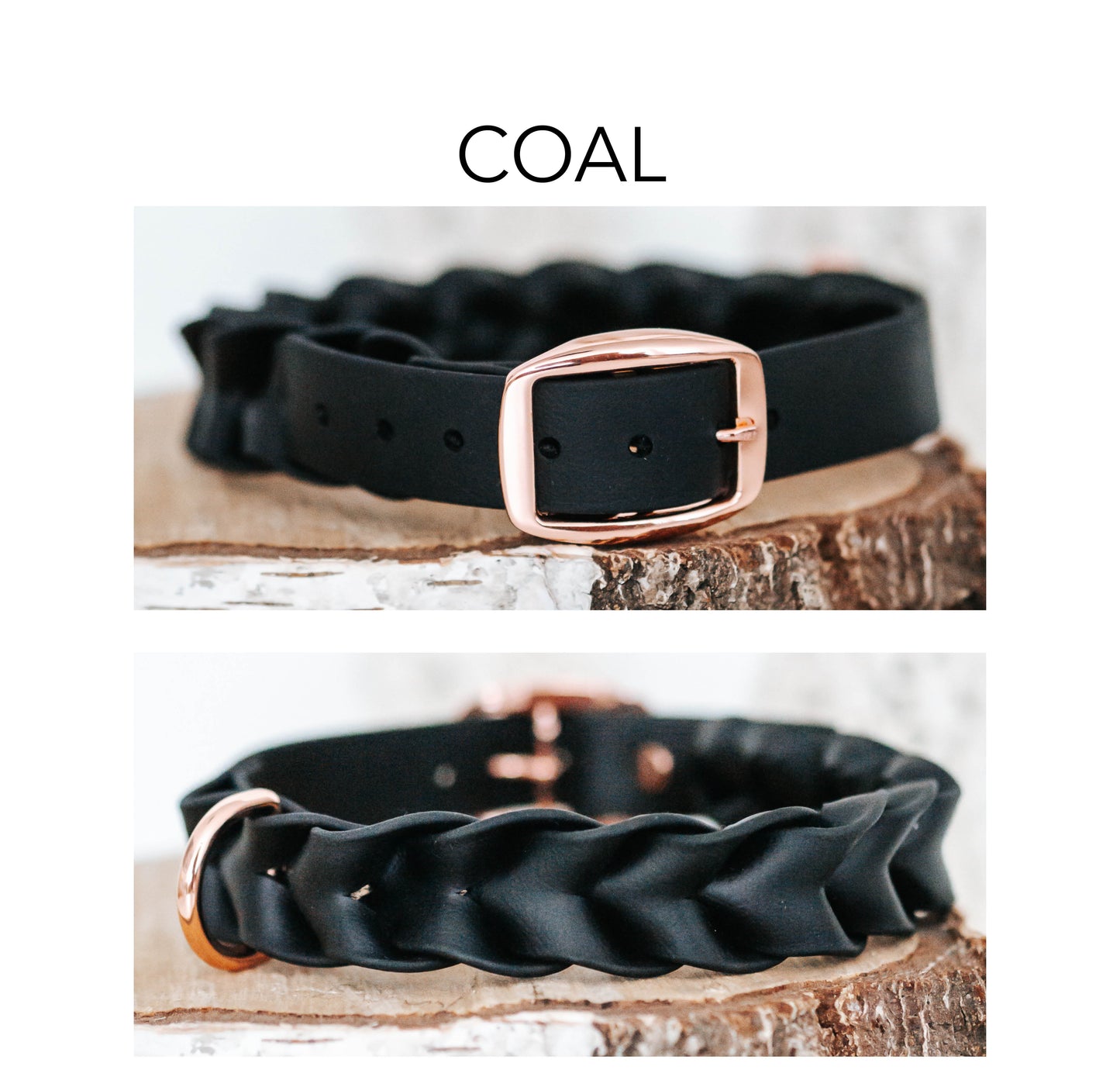 DIY Biothane® Halsband Ava: geflochten - Farbe schwarz