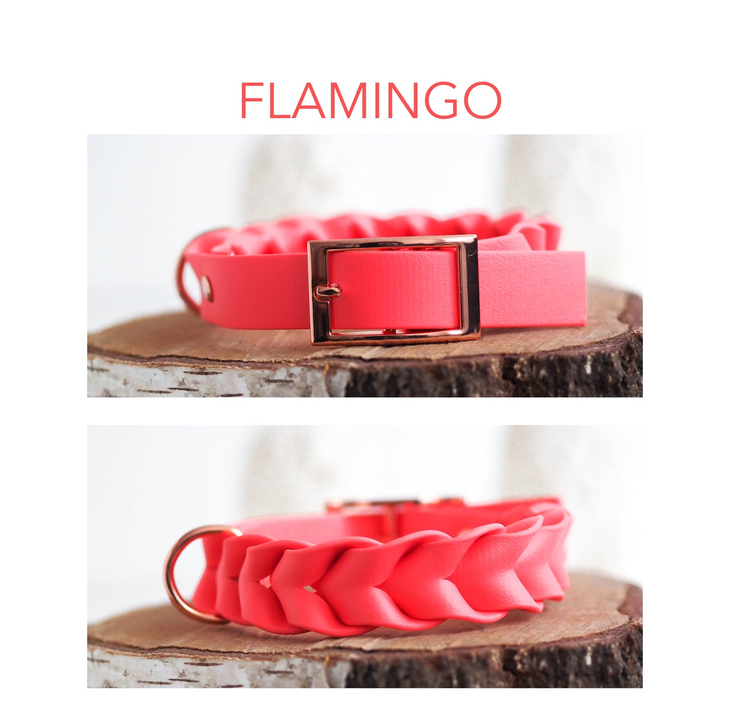 DIY Biothane® Halsband Ava: geflochten - Farbe pink