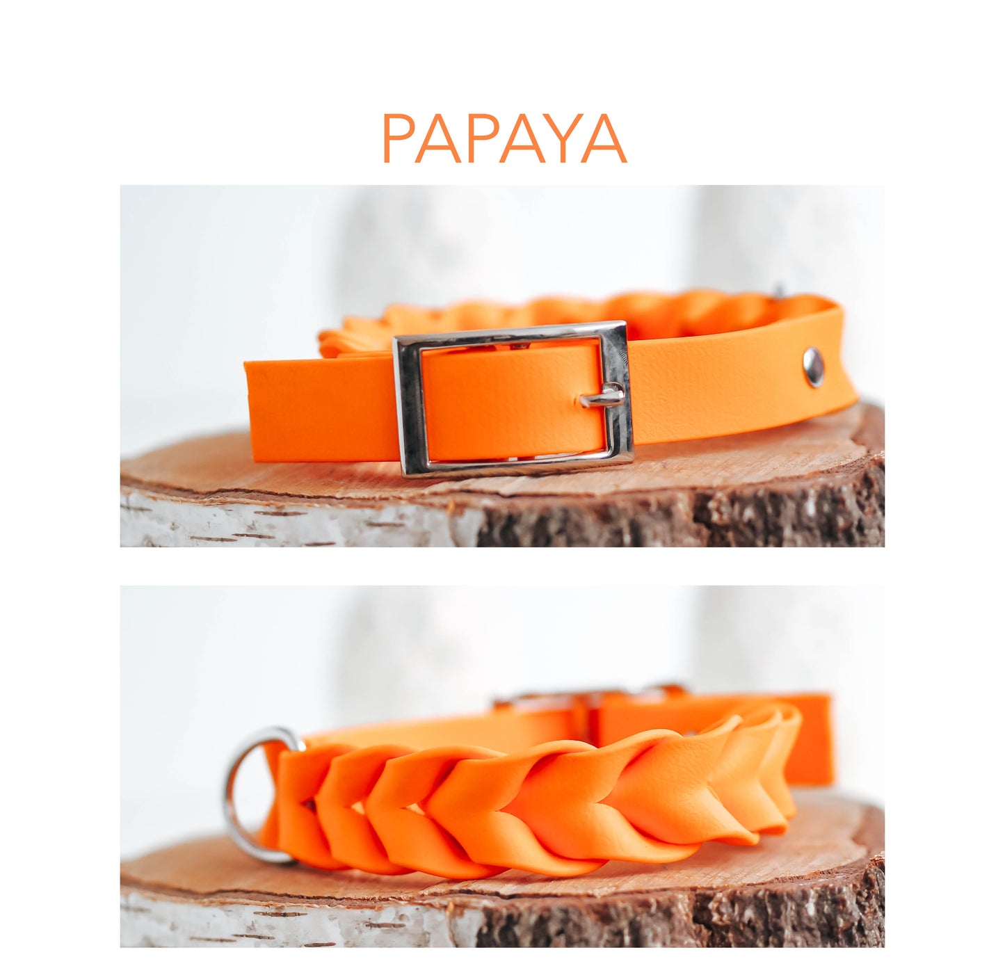 DIY Biothane® Halsband Ava: geflochten - Farbe orange