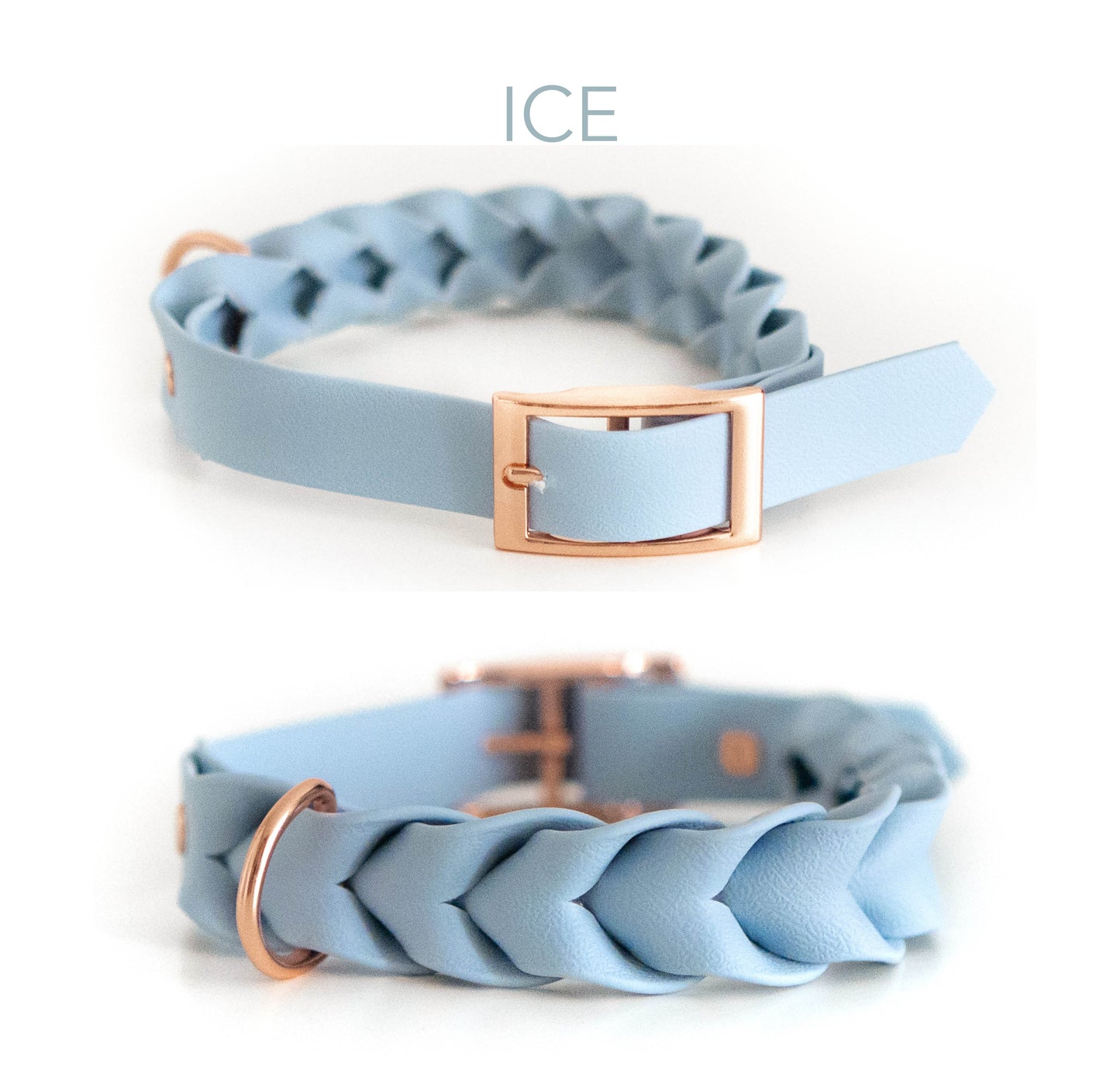 DIY Biothane® Halsband Ava: geflochten - Farbe pastel blau