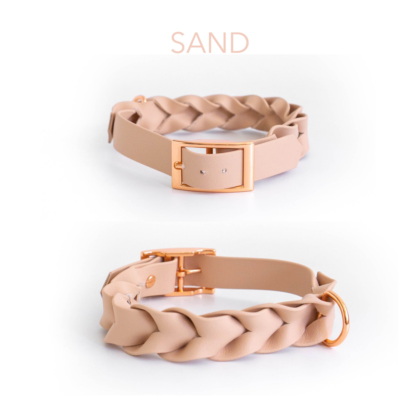 DIY Biothane® Halsband Ava: geflochten - Farbe sand